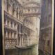 Venise Le Pont des Soupirs, Peinture à l'huile sur toile, Italie 20e siècle, Signé C. Rizzi