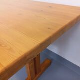 Charlotte Perriand Les Arcs vintage rectangular pine dining table from the 60s 70s