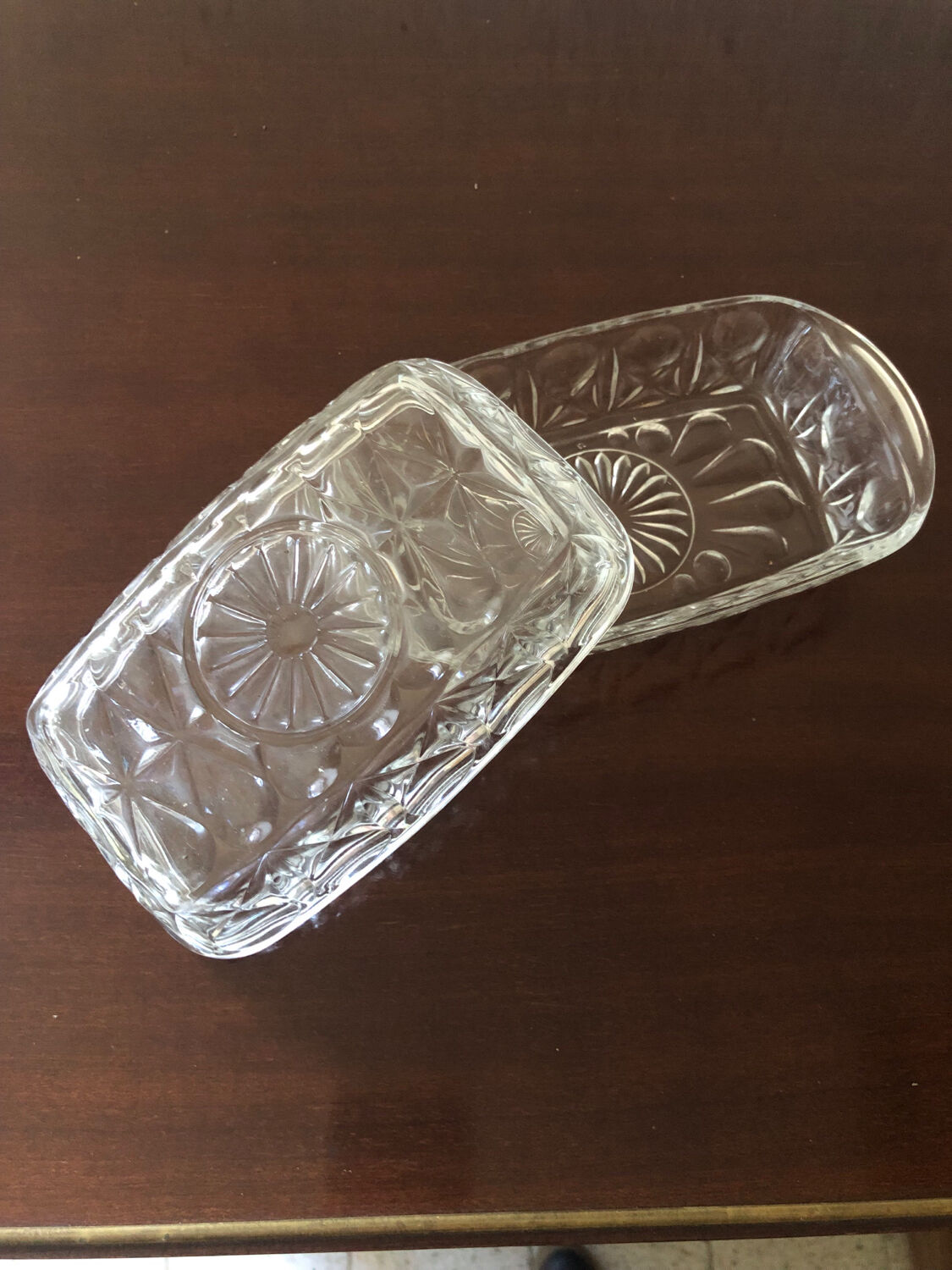 Glass butter dish