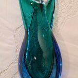 Murano vase with sliced neck by Flavio Poli