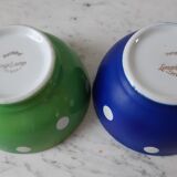 Duo of bowls with klein blue and pistachio green Longchamp 50s