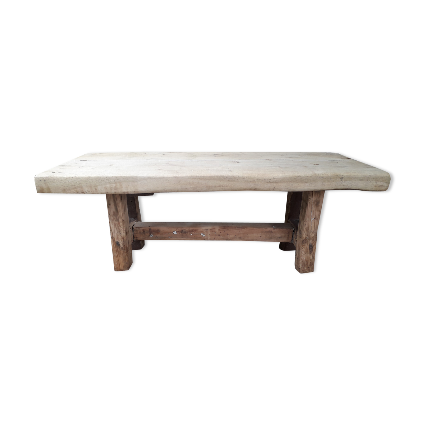 Brutalist solid oak coffee table