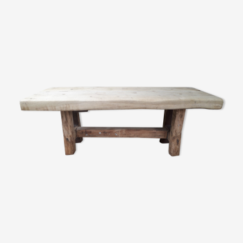 Brutalist solid oak coffee table