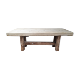 Brutalist solid oak coffee table