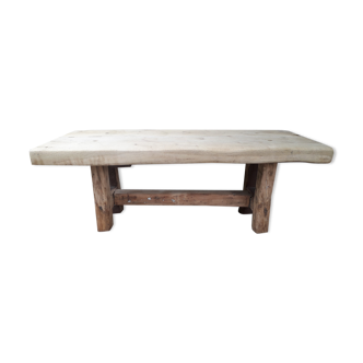 Brutalist solid oak coffee table