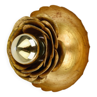 Vintage gold plated rosette wall sconce by Banci Firenze