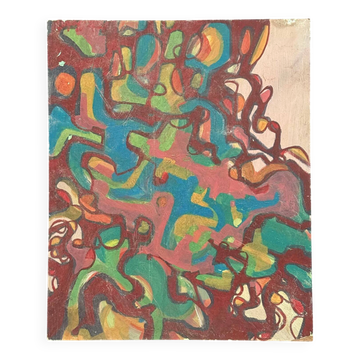 Huile sur panneau composition moderne par François
