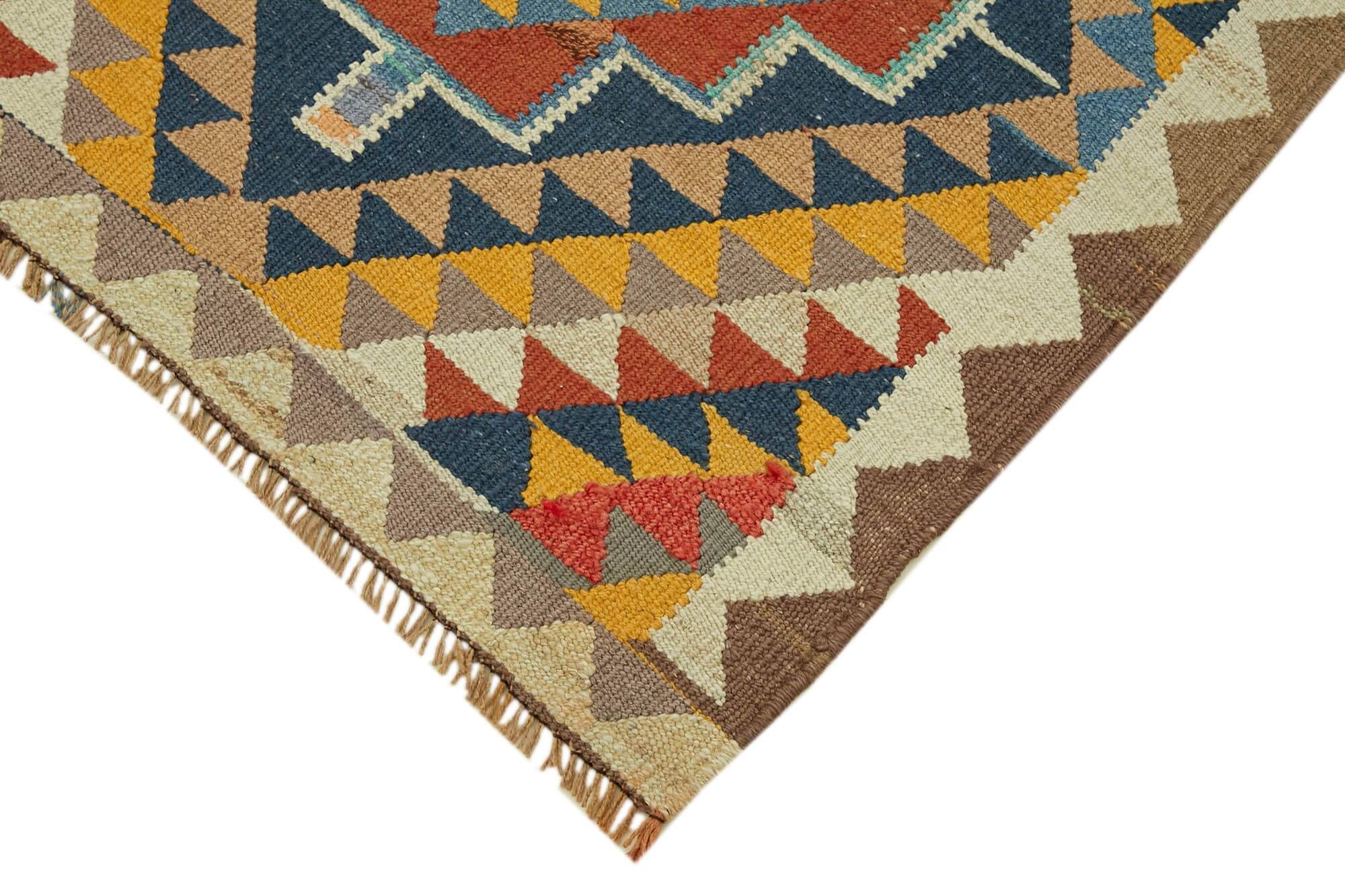 Turkish Handwoven Vintage Herki Kilim 95 cm x 360 cm