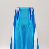 1960s blue vase by Flavio Poli for Seguso. made in italy