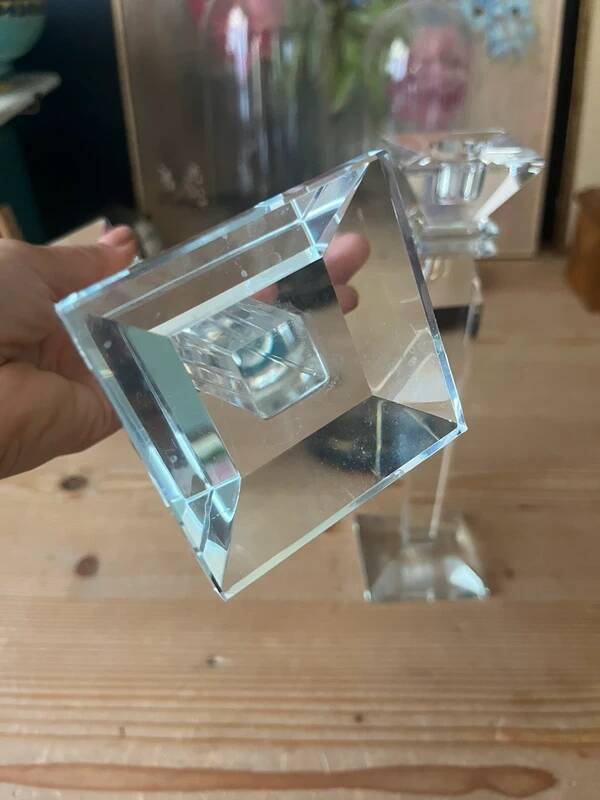 Pair of crystal candlesticks