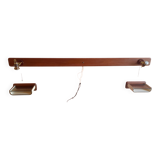 Pair of wooden bedside tables with smoked glass tops from the 1970s.