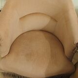 Set of 2 yellow and pink velvet tub chairs.