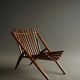 Vintage Dutch Slatted Lounge Chair in Beech, 1950s
