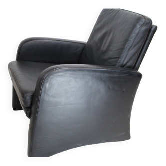 Black leather armchair 1970 Germany