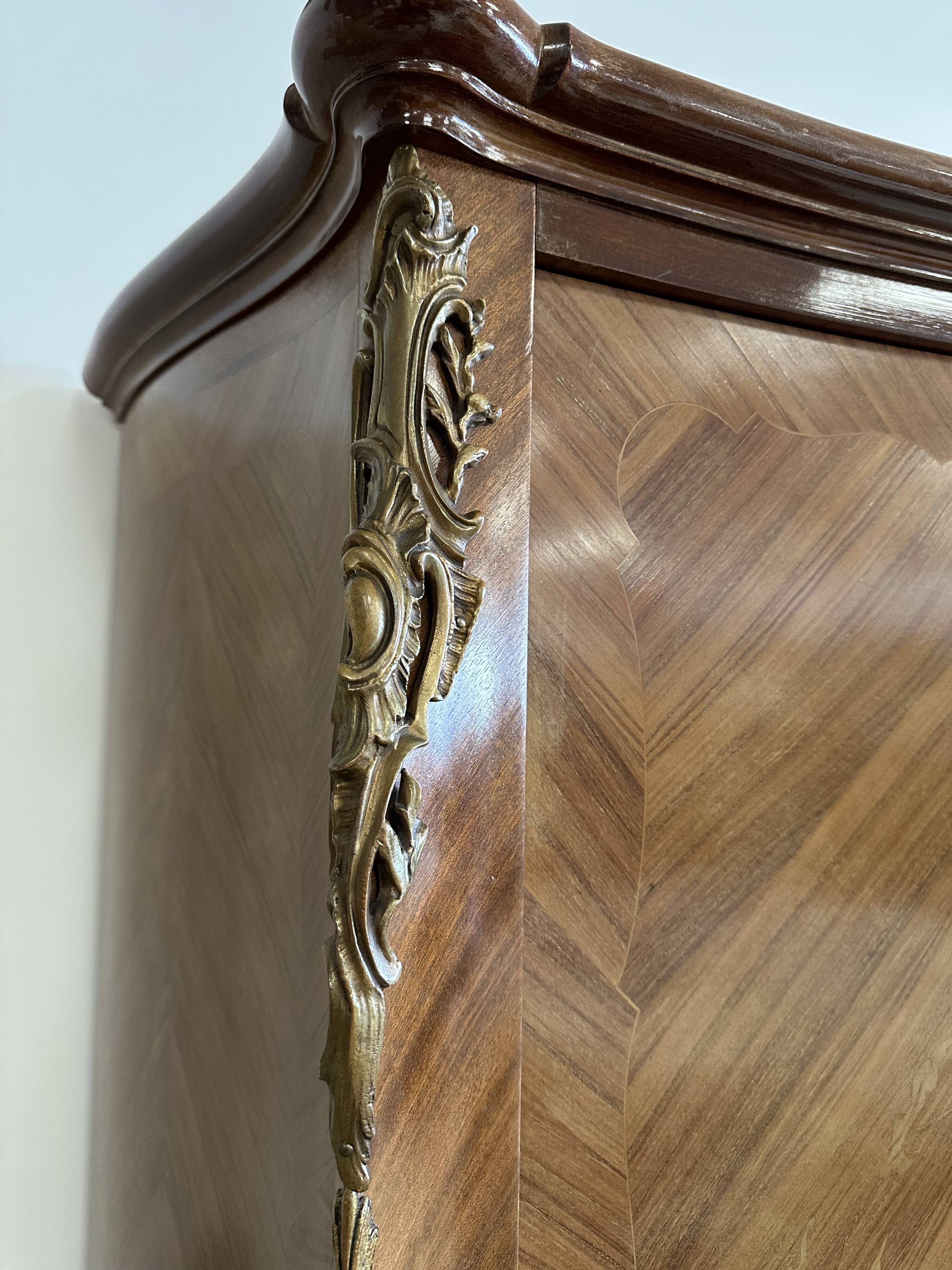 Louis XV style two-door wardrobe in rosewood.