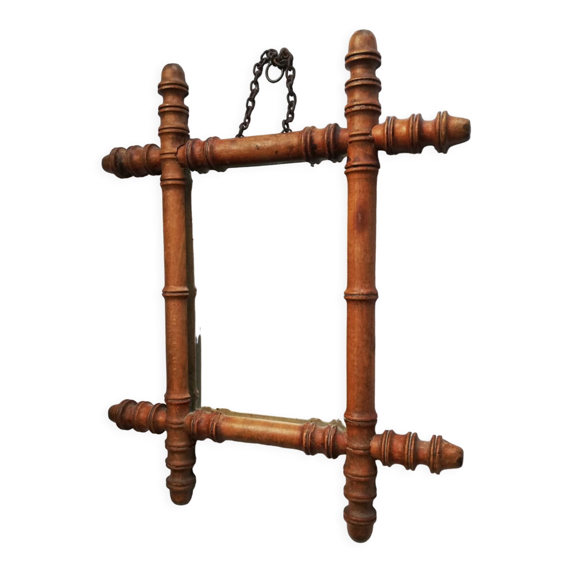 Wooden mirror bamboo style