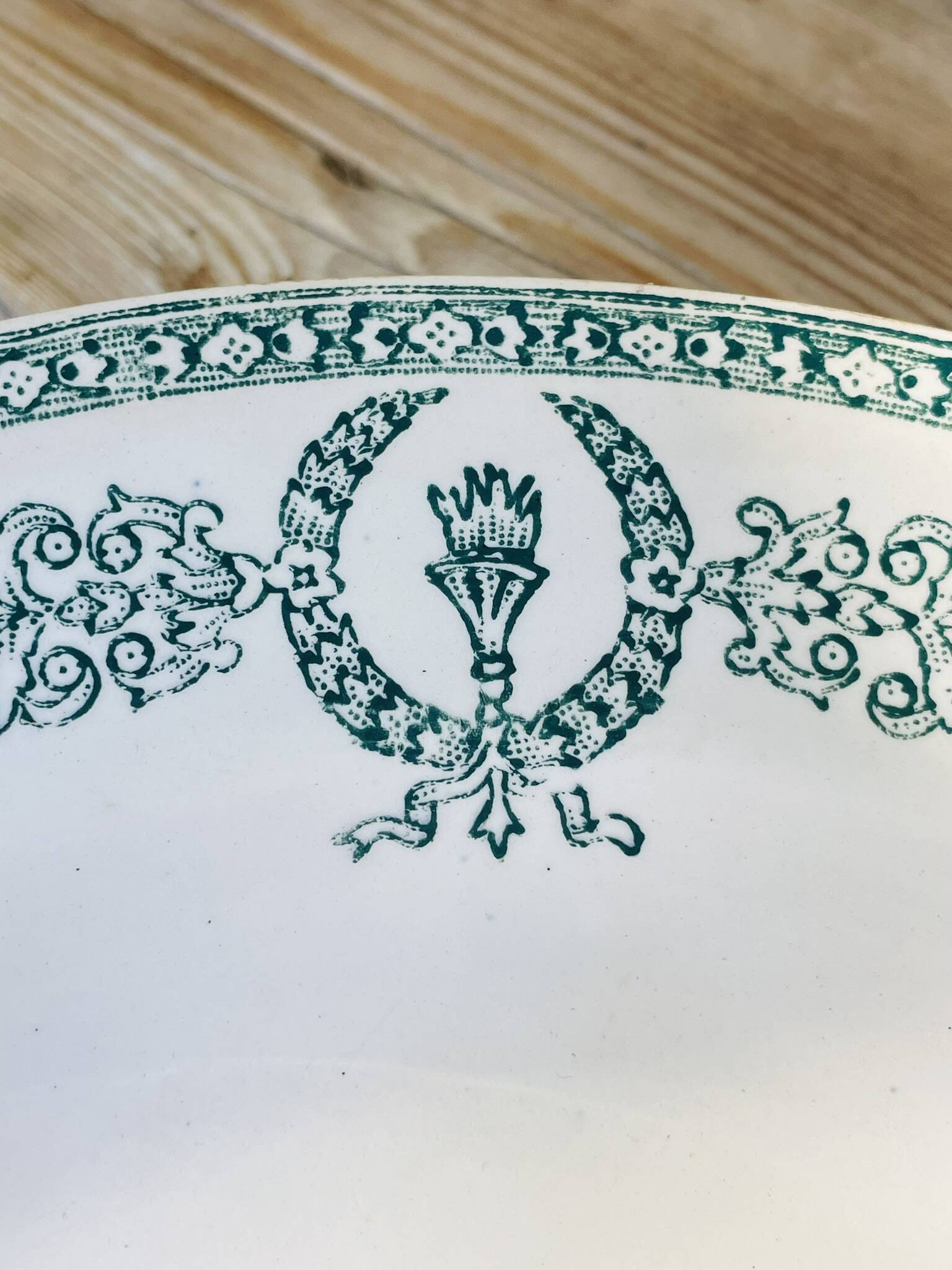 Flat ironstone plate from Givors