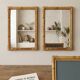 Pair of vintage bamboo and rattan mirrors