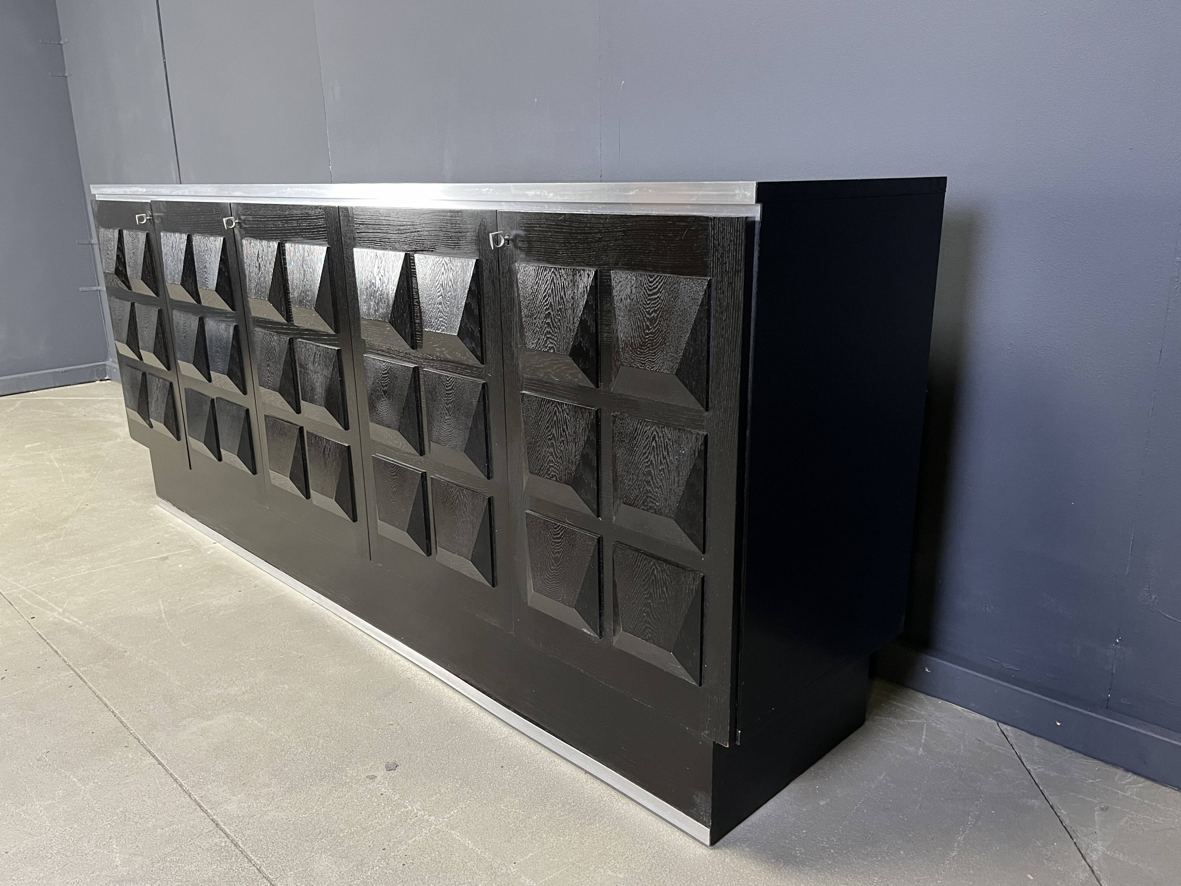 Black brutalist credenza, 1970s