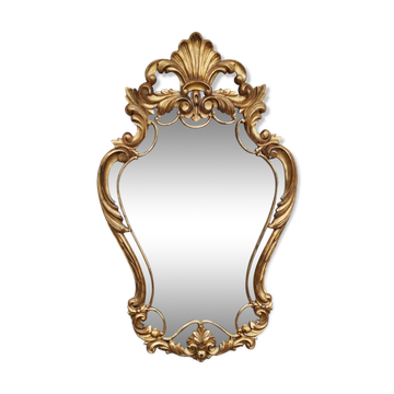 Miroir doré baroque esprit rocaille vintage 56x99cm