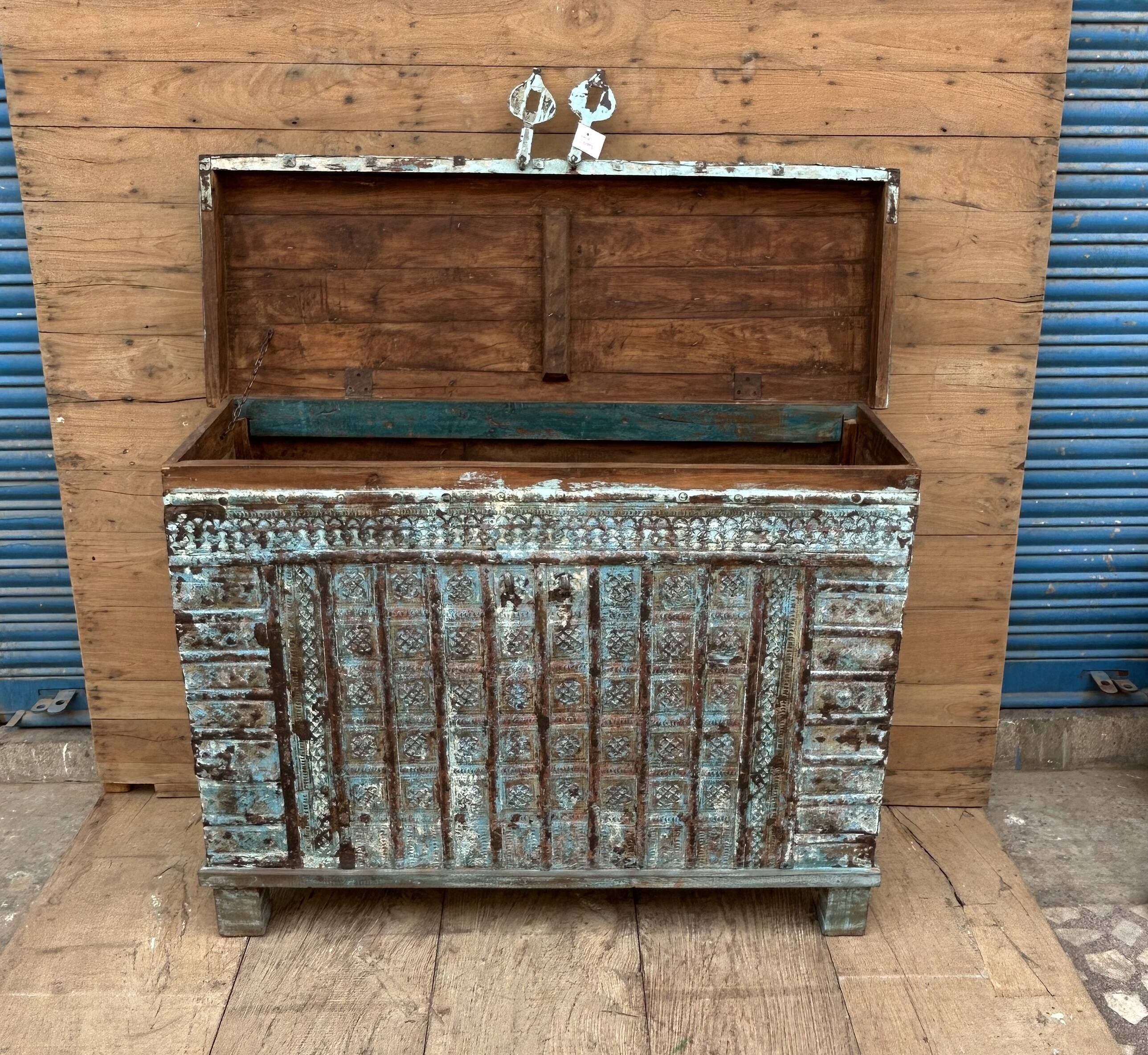 console - Burmese teak wedding chest