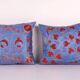 Lot de 2 housses de coussin brodées vintage 43x43 cm