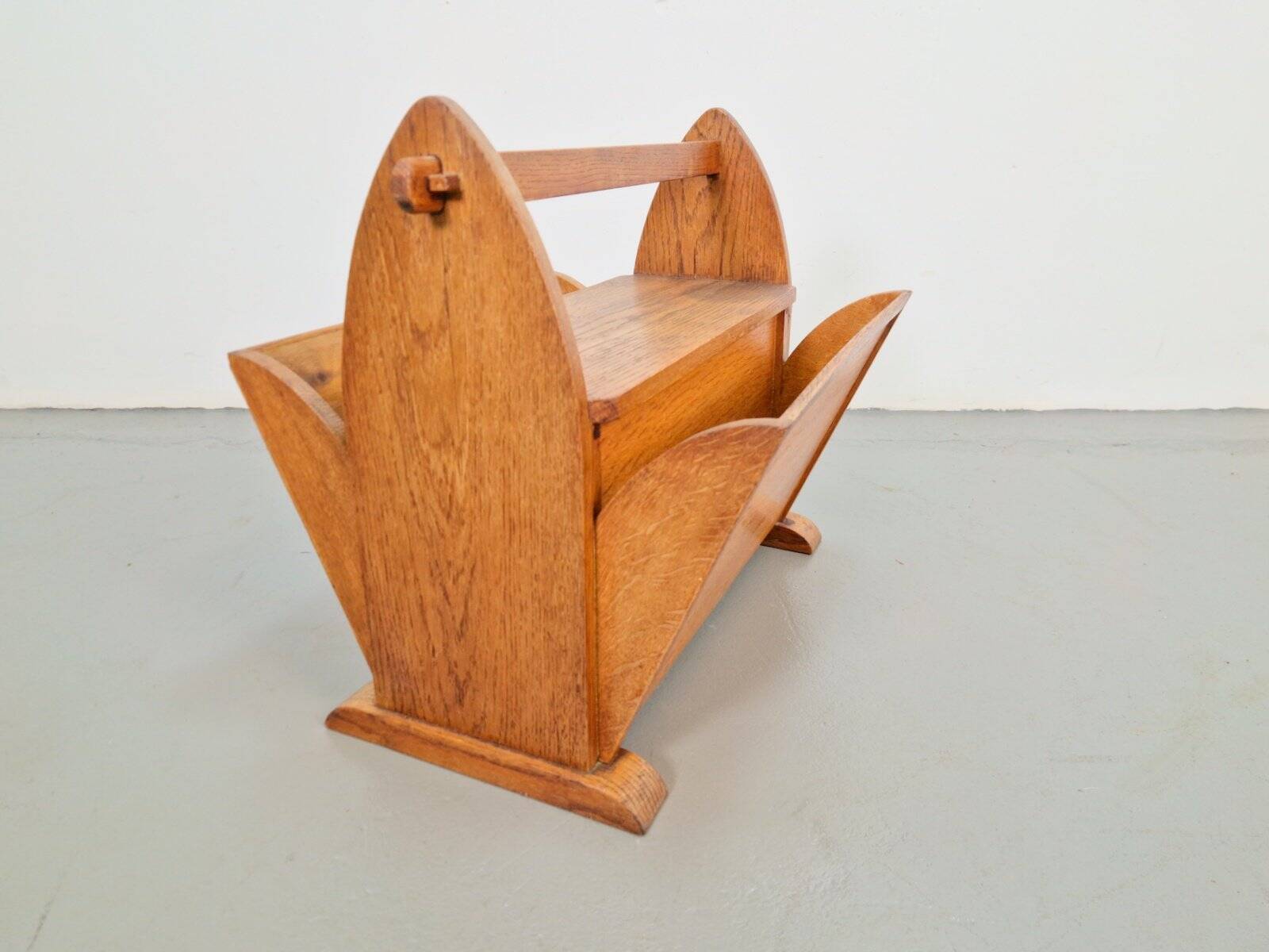 Art Deco Magazine Rack with Three Drawers, 1930s