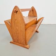Art Deco Magazine Rack with Three Drawers, 1930s