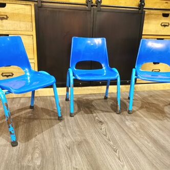 Set of 3 Kindergarten chair stamped RB