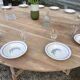Large gateleg table in raw wood