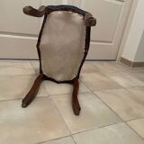 Chaise Longue Meridienne Right Side Mahogany Wood & Blue Velvet