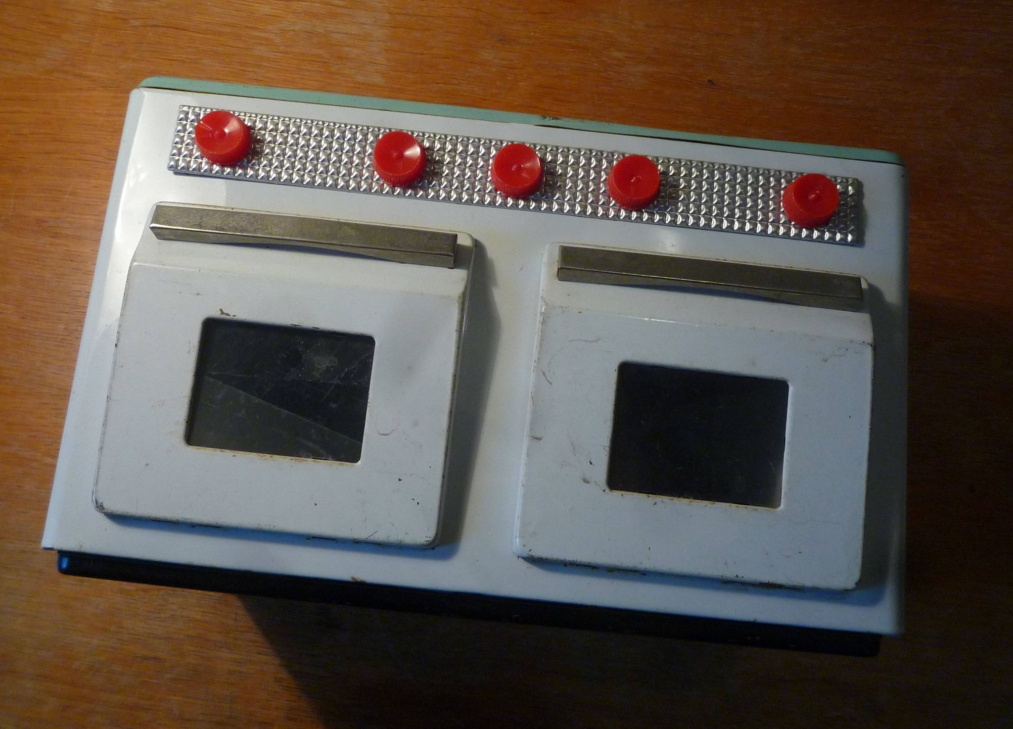 Small metal stove, vintage toy 1950s