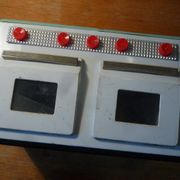 Small metal stove, vintage toy 1950s