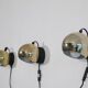 Series of 3 scandinavian brass sconces 1970