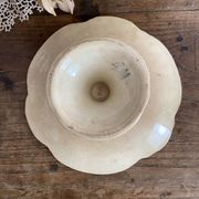 Footed dish in slip, pansy compote dish, Choisy le Roi