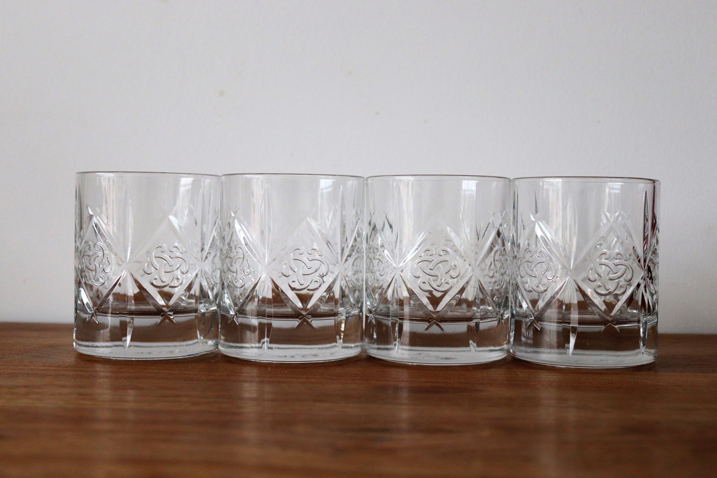 4 Dewar's whisky glasses
