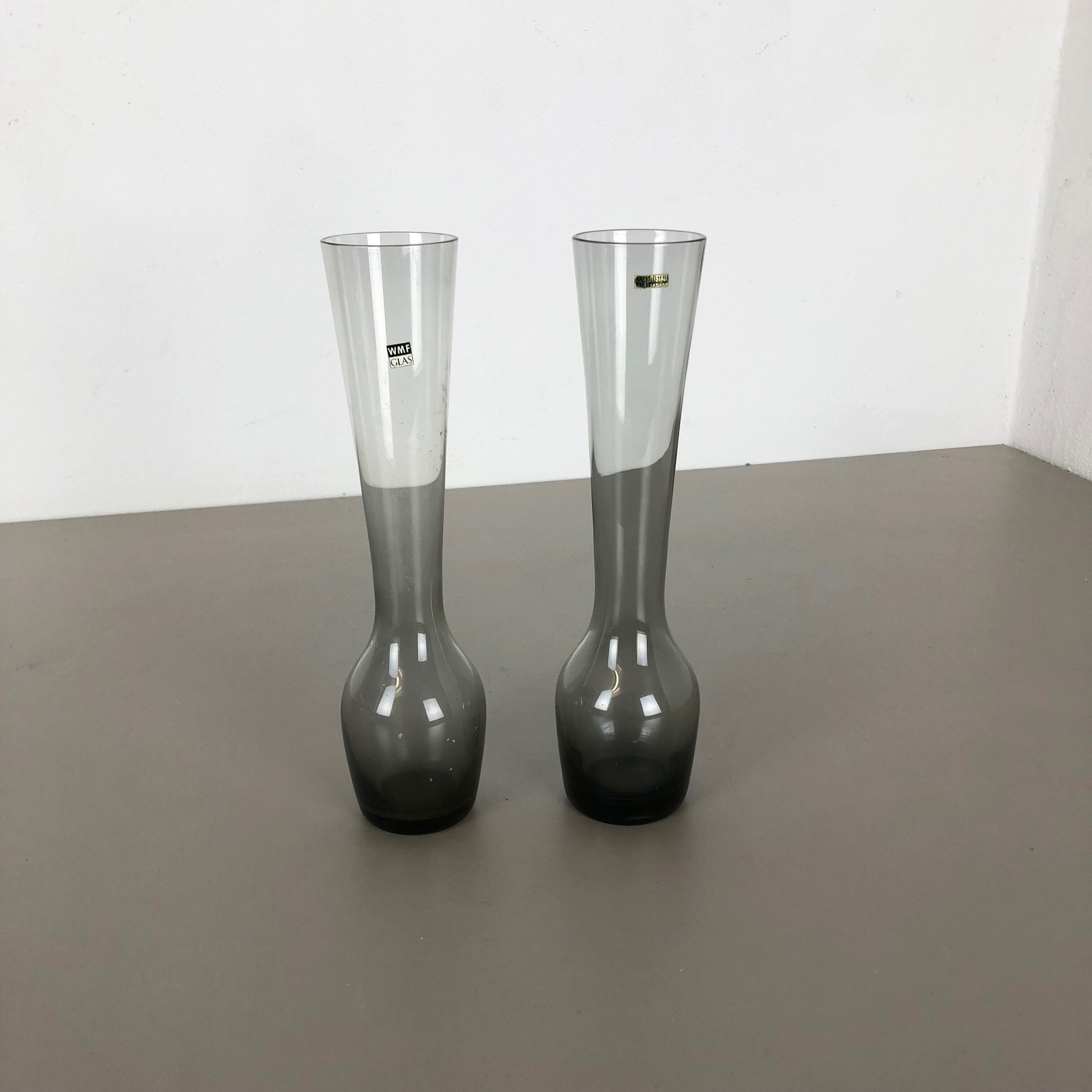 Set of 2 turmalin vases by Wilhelm Wagenfeld for WMF, Germany 1960s
