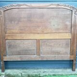 1950s solid oak headboard