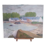seaside and landscape painting of Brittany signed