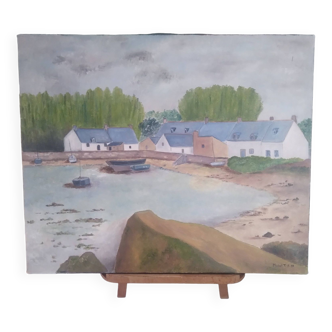 seaside and landscape painting of Brittany signed