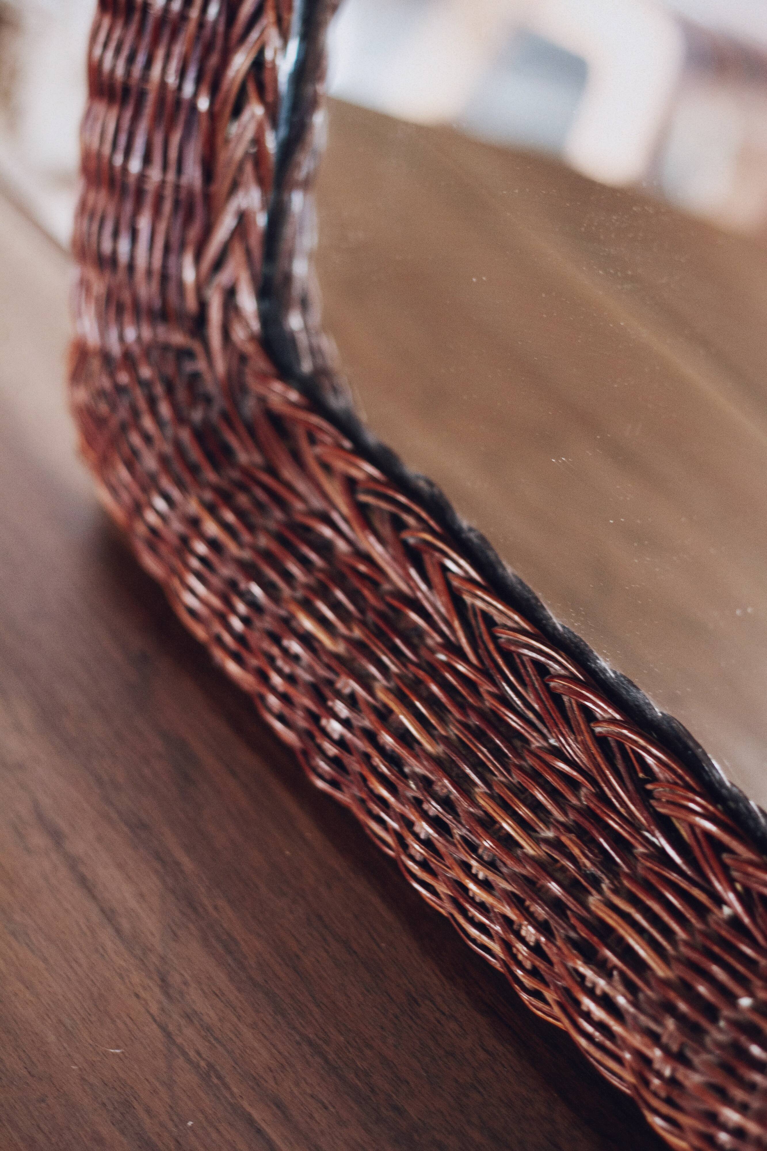 Spanish wicker mirror, 1960