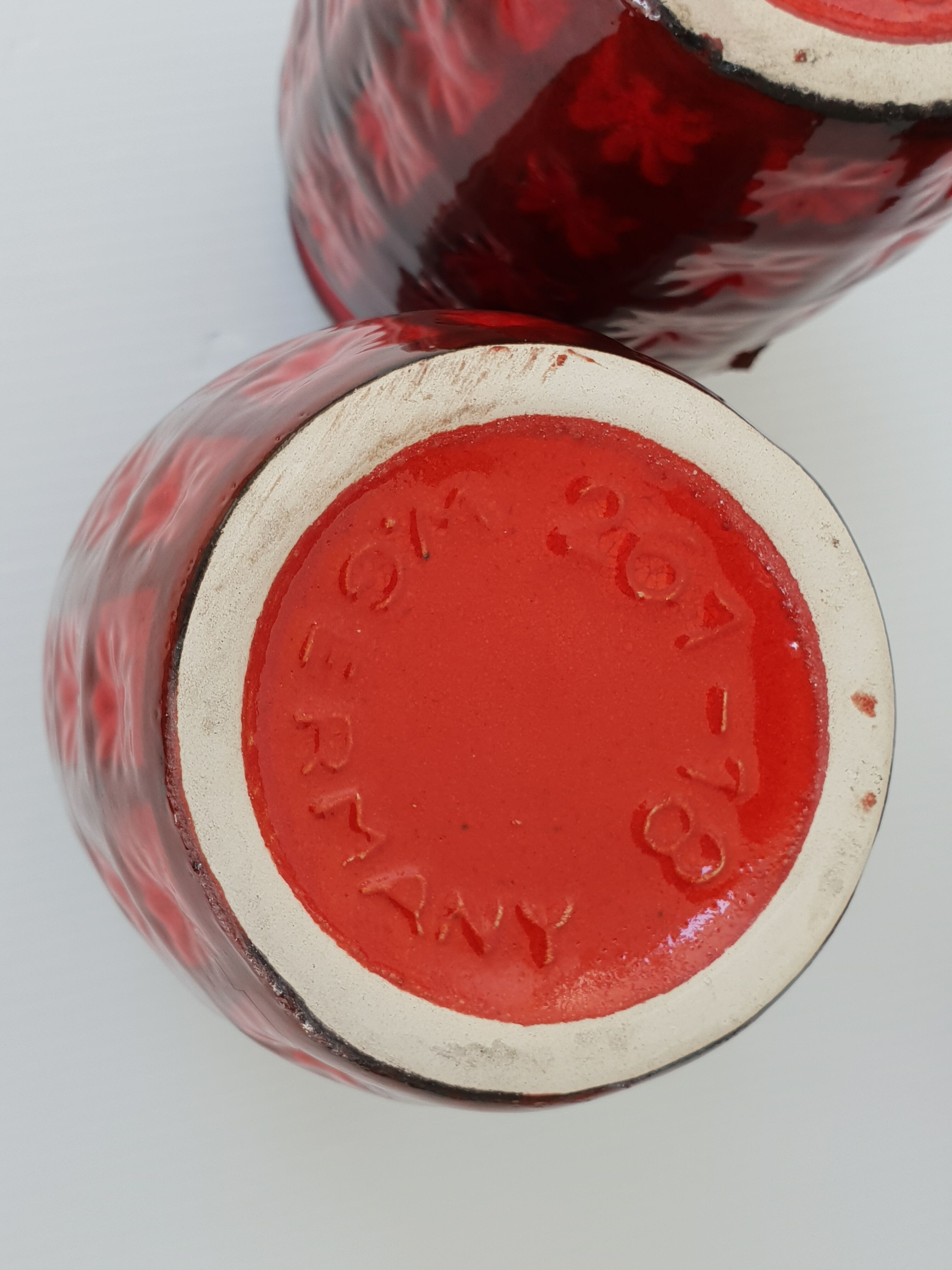 Suite of 3 vintage Scheurich vases 1970