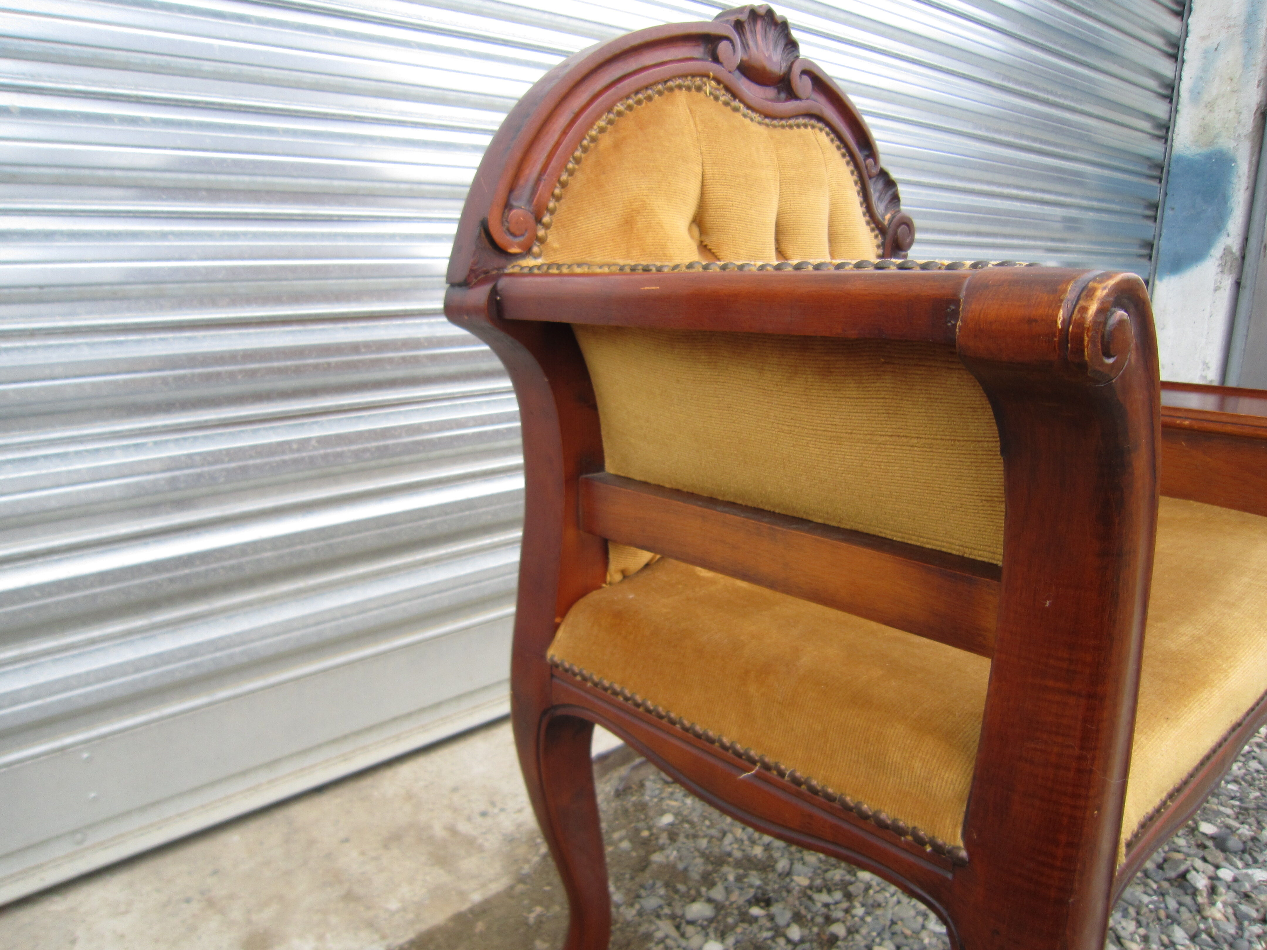 Vintage telephone furniture bench and tablet with 1 drawer