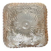 Plafonnier applique verre ambré carré