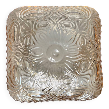Plafonnier applique verre ambré carré