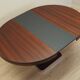 Round mahogany table, Italian design, 1970s, production: Italy