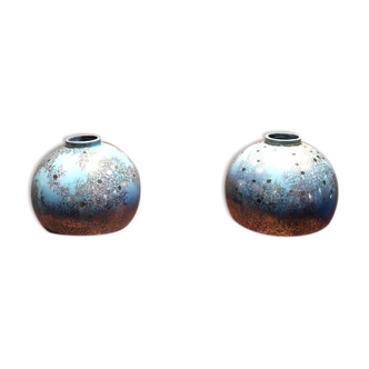 Lot de 2 vases boules céramique marguerite briansau signés (1930)