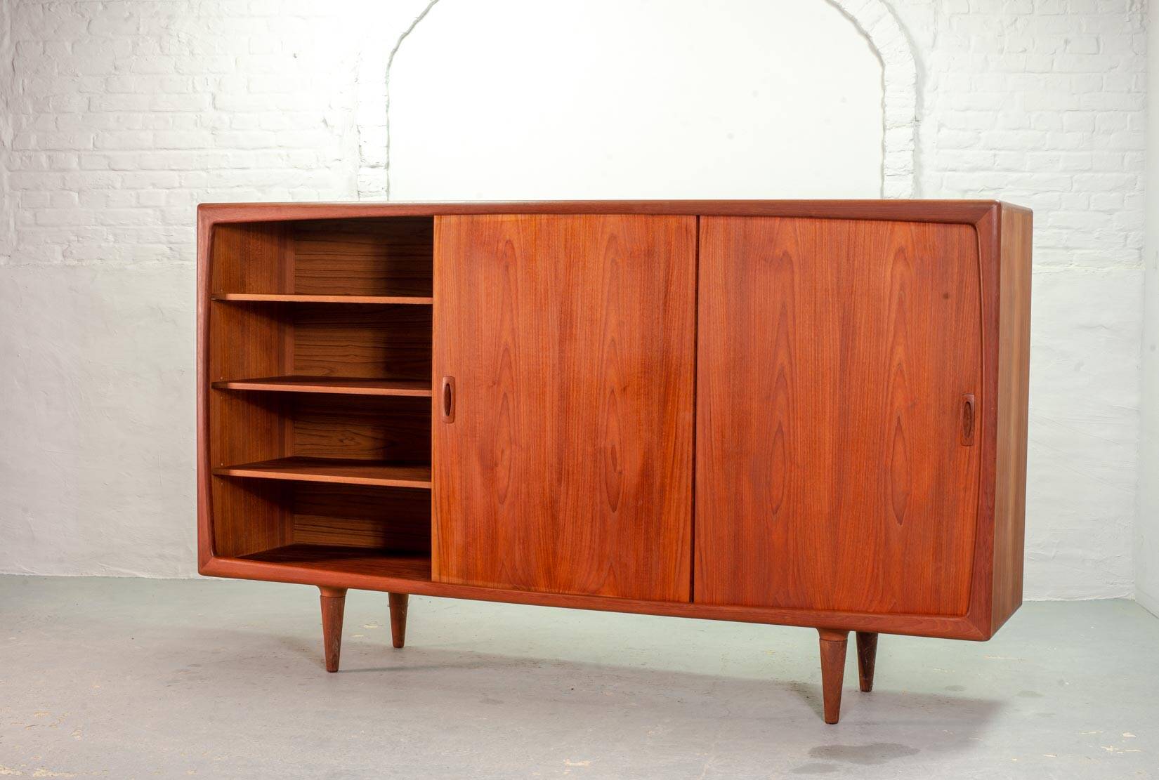 XL HP Hansen Scandinavian Design Teak Wooden Highboard Credenza Denmark 60s