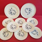 Frelon porcelain dessert set 8 plates + 2 trays