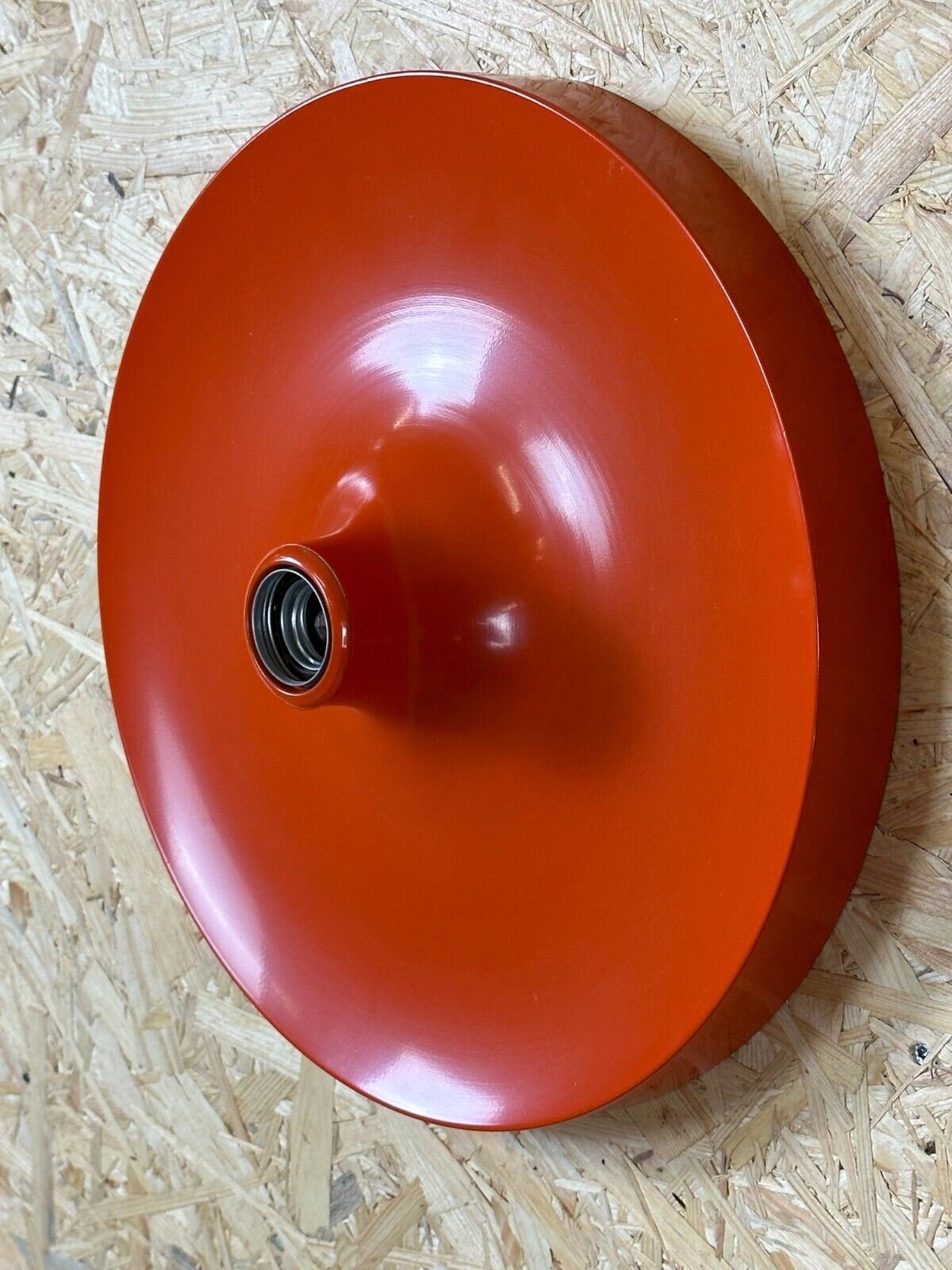 60s 70s discus wall lamp Teka Orange Space Age design aluminum metal